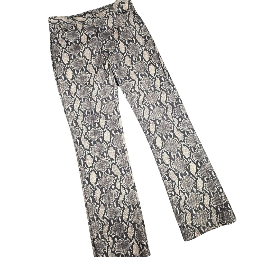 Vintage Renee Lauren Pants Snakeskin Print Bootcut Stretch 11 90s Mob Wife Y2K‎